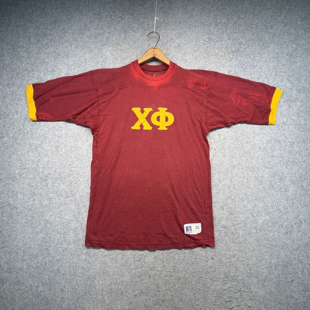 Vintage Russell Athletic Shirt Mens XL Phi Chi Greek Made USA 80s